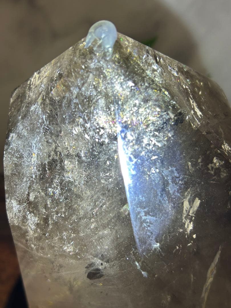 超ビック❣️⭐️スモーキークオーツ　ダブルポイント　爆虹♡木の専用台座つき 4kg⭐️