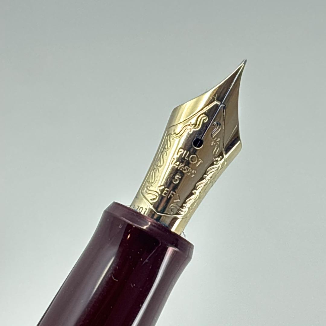 PILOT カスタム74 万年筆 14K 585 赤 ボルドー 筆記可 インク付