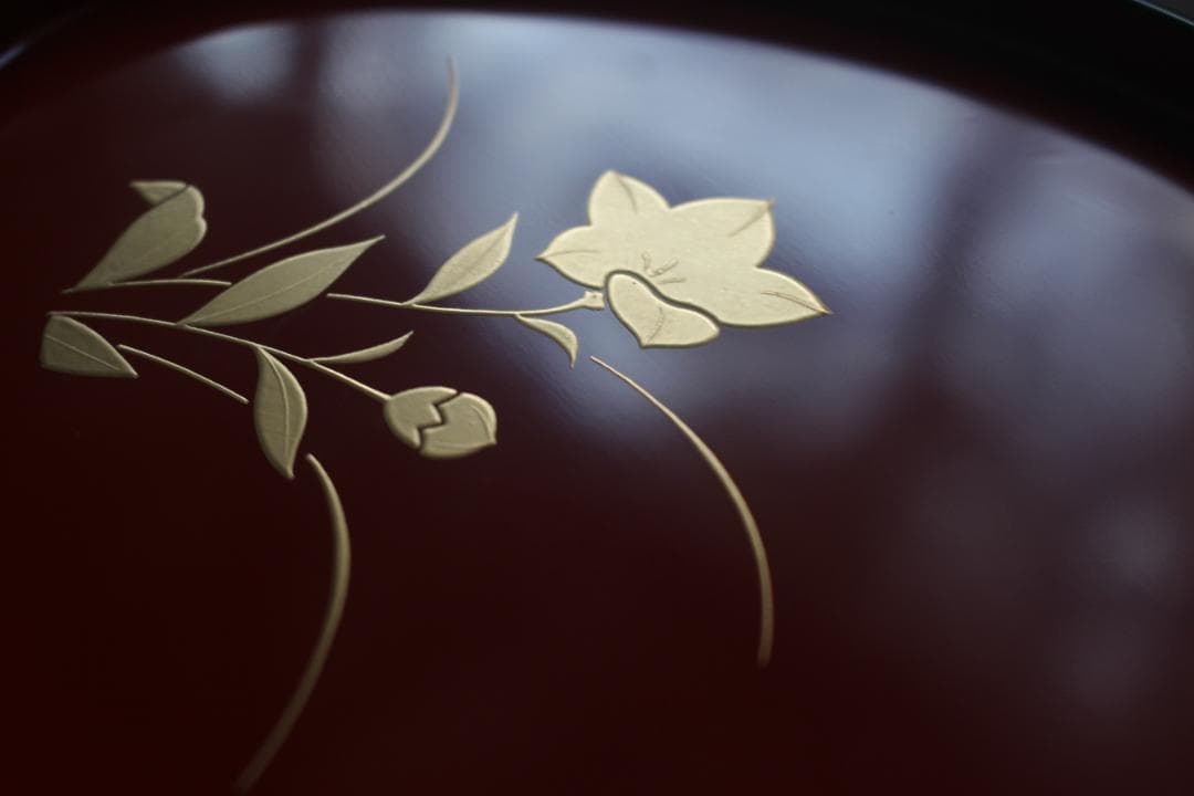 デッドストック！優美な秋草蒔絵の映える蛤形銘々皿5点（検輪島塗蒔絵皿小皿