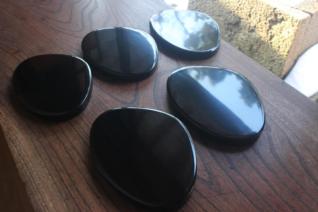 デッドストック！優美な秋草蒔絵の映える蛤形銘々皿5点（検輪島塗蒔絵皿小皿