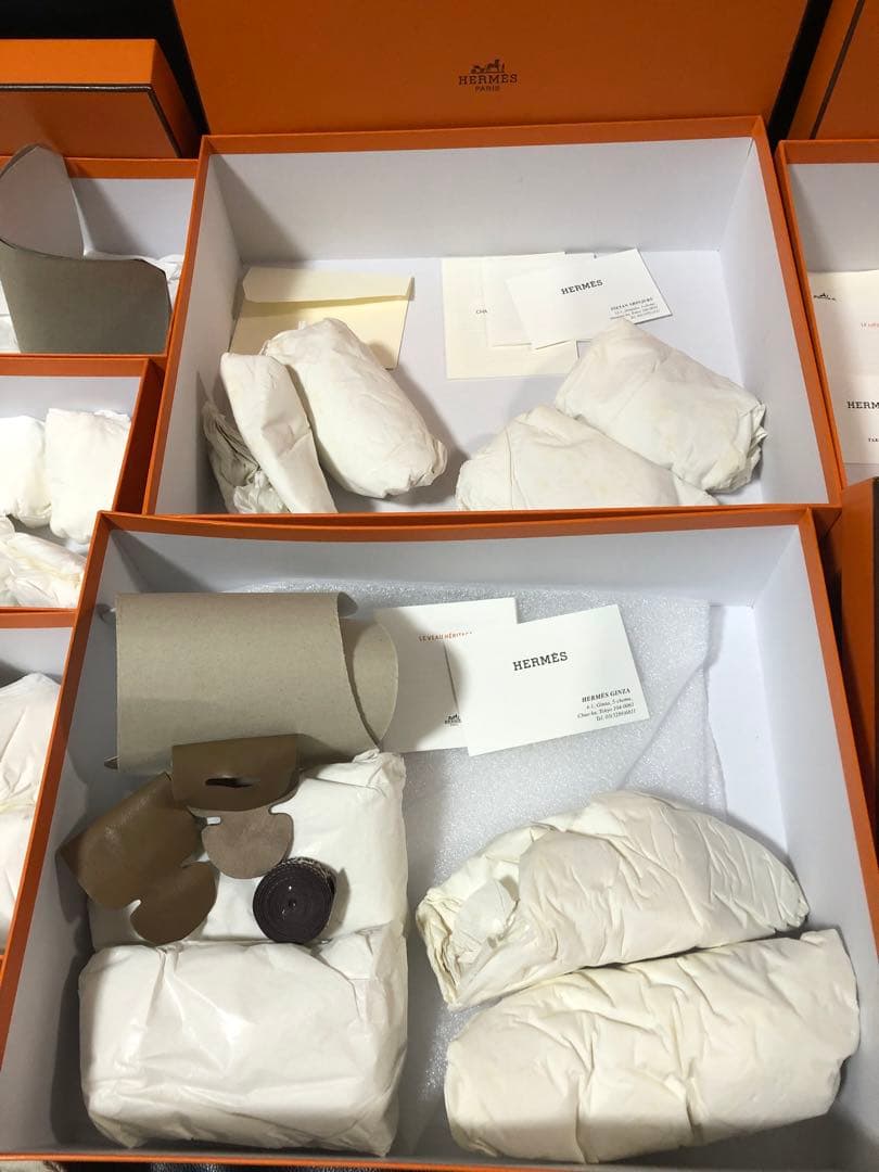 エルメス　シューズ空箱　保存袋　付属品　ポリード27対応　オレンジボックス080