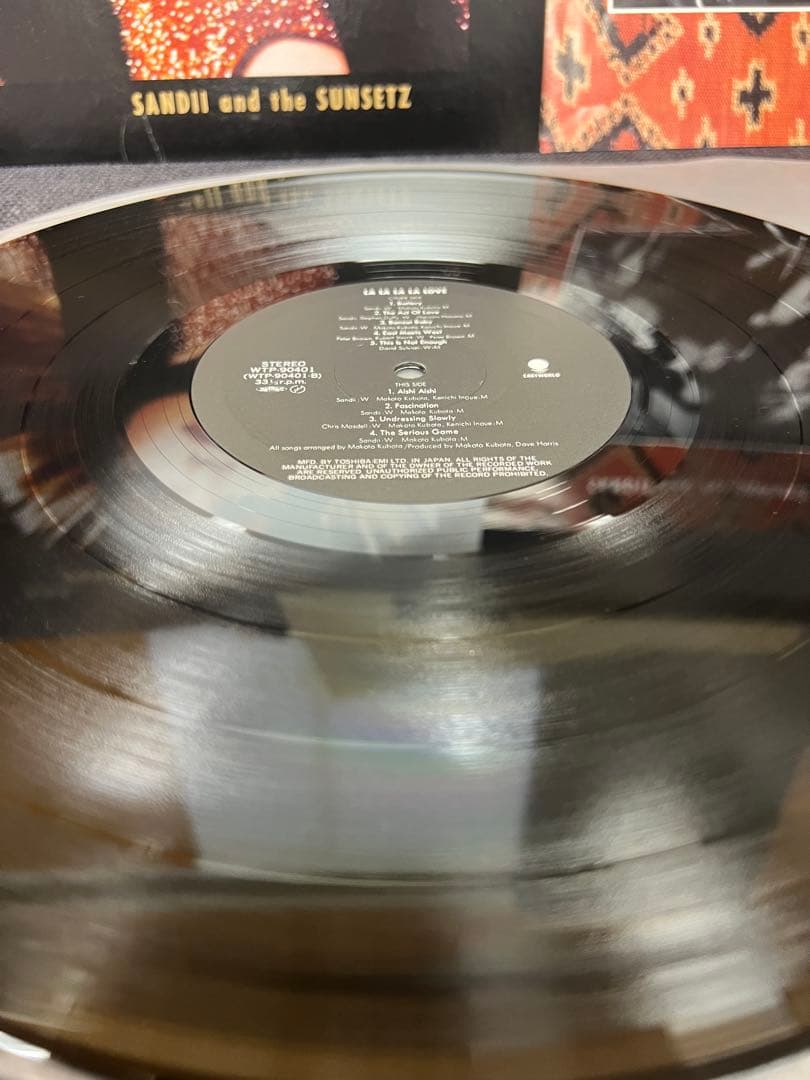 ハガキ付1986年盤 サンディー＆ザ・サンセッツ Banzai Baby LP