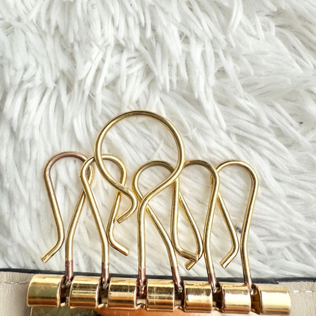 【美品】 LOEWE ロエベ リピートアナグラム 6連キーケース ベージュ