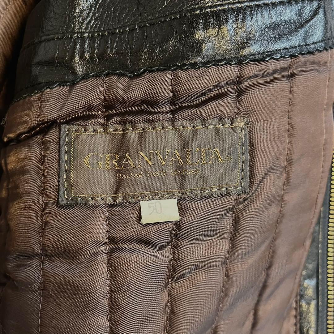 GRANVALTA ペッカリー 本革フライトジャケットレザージャケット 黒 50