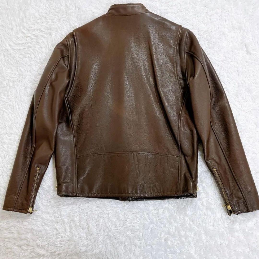 【美品】USA製 ビームスプラス レザーライダースジャケットTALONジップ M