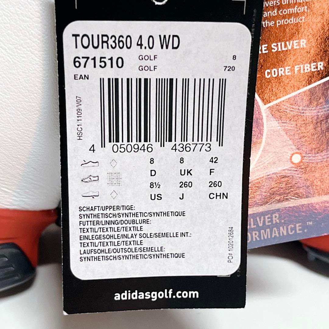 未使用タグ付✨アディダス ゴルフシューズ TOUR360 4.0 WD 26cm