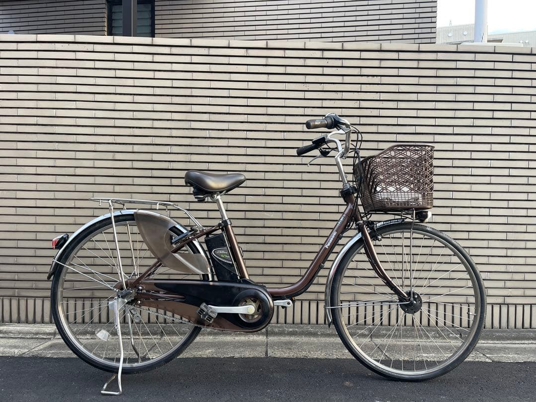 8.9ahパナソニック電動アシスト自転車 ブラウン シティタイプ