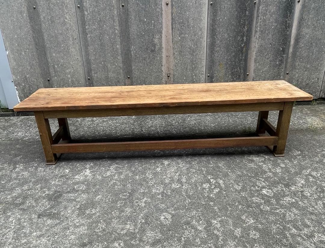 稀少/ビンテージ/古道具/当時物/無垢材/寺子屋/長机/作業台/店舗什器/②