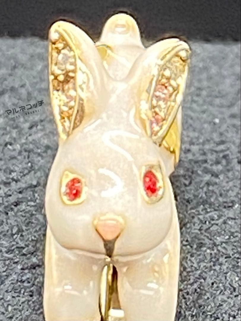 アナスイ　真珠と雪うさぎ　ダブルリング　ウサギ　うさぎ　リング