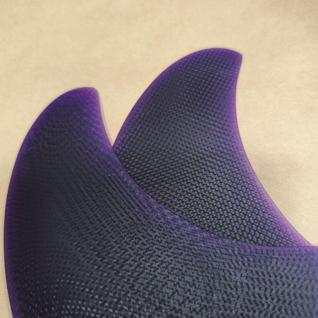 パワーツイン系　深紫色　FCS対応 ツインフィン　ファイバーグラス製