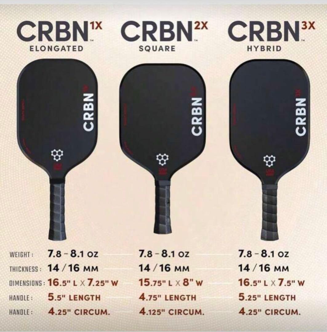 CRBN 3X Series 16mm ピックルボールパドル　200g