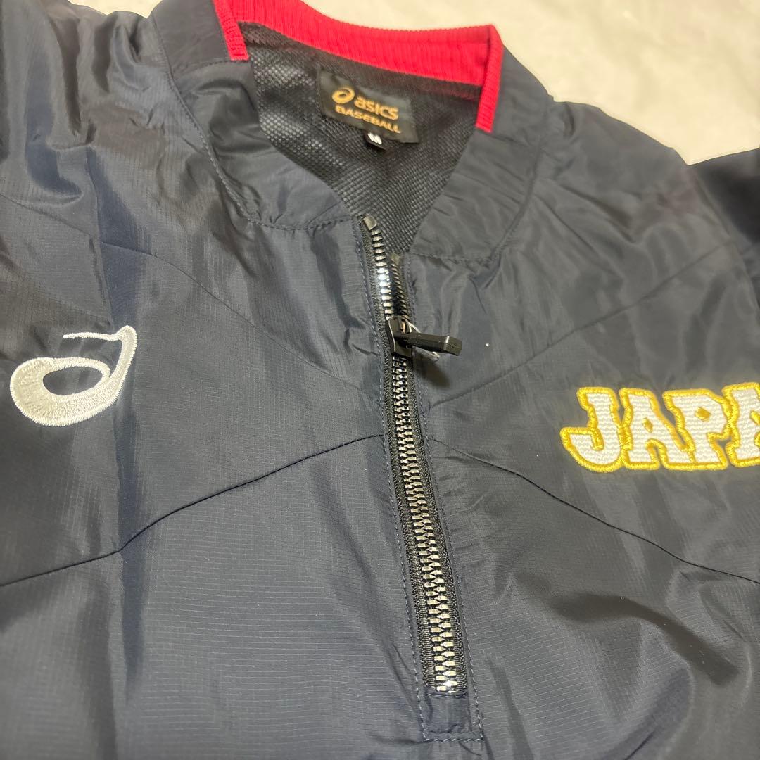 asics JAPAN 野球ジャケット Mサイズ ネイビー　サムライJapan