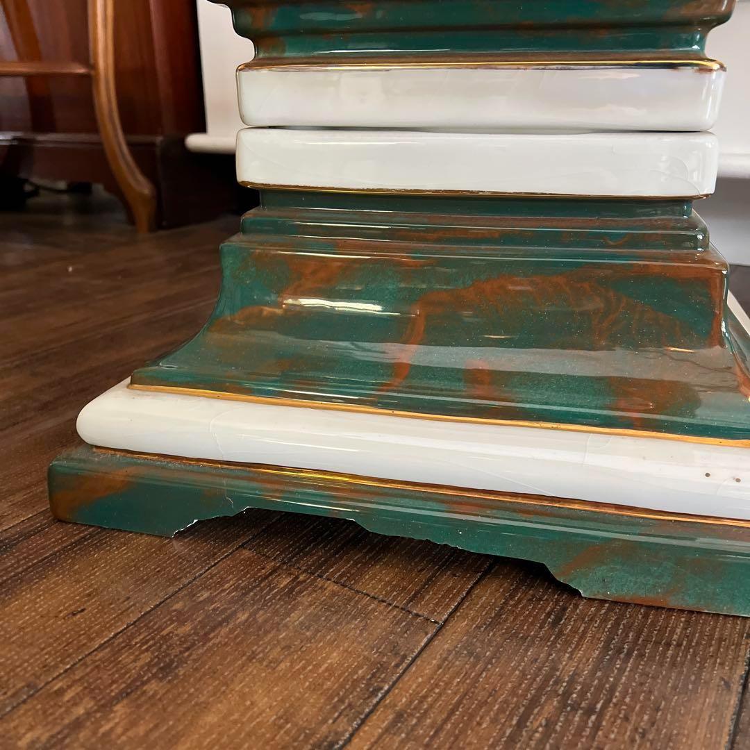 k240r119 イタリア 陶器製コラム フラワースタンド/花台 高さ36㎝