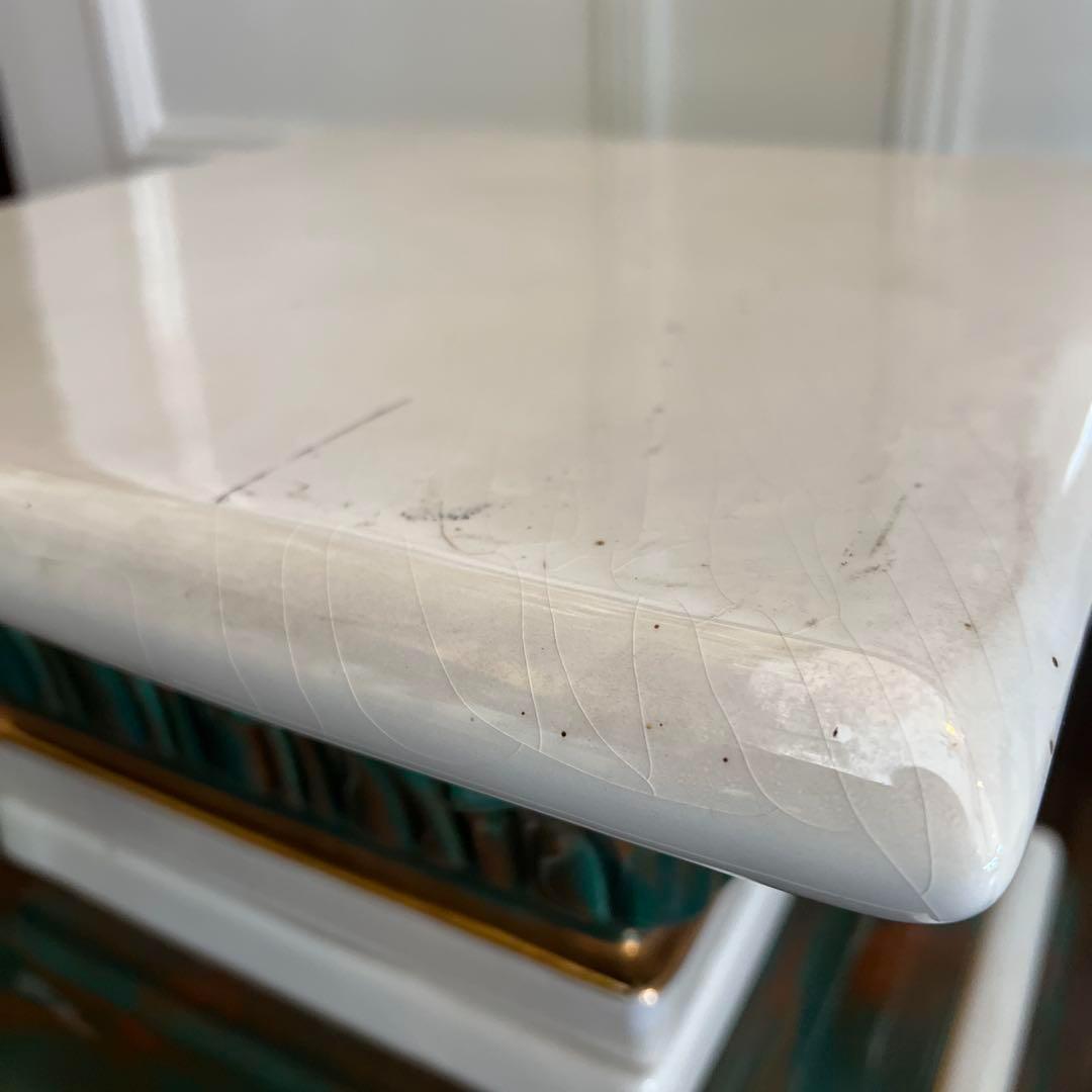 k240r119 イタリア 陶器製コラム フラワースタンド/花台 高さ36㎝