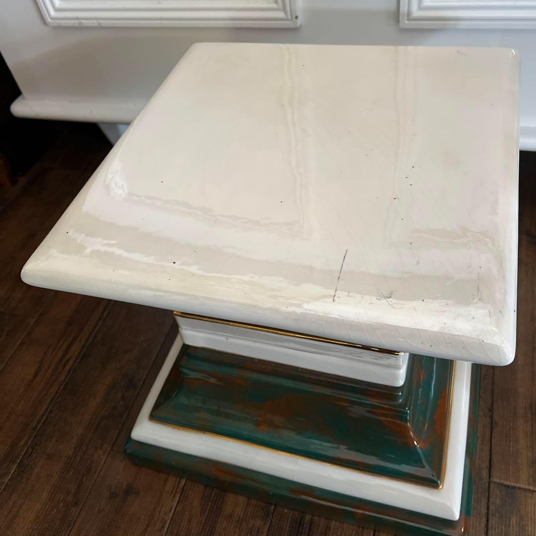 k240r119 イタリア 陶器製コラム フラワースタンド/花台 高さ36㎝