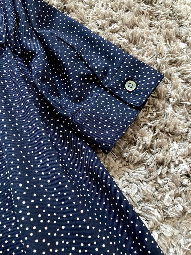 23区 水玉 ドットワンピース とろみ ネイビーブラック サイズ38