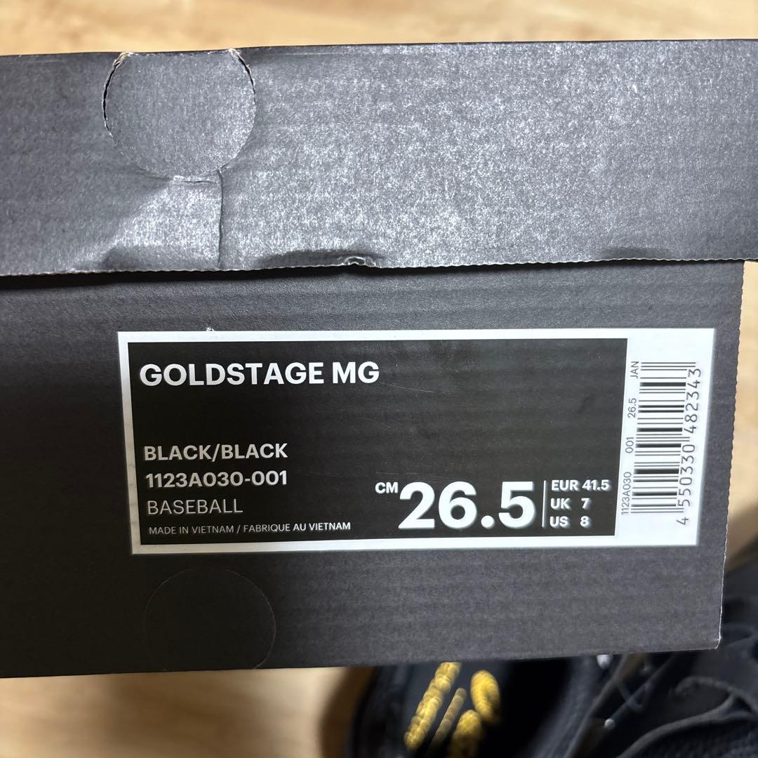 新品　アシックス　野球　スパイク　ゴールドステージMG ブラック　26.5