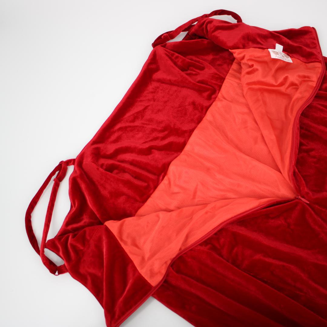 【フラダンス用衣装 美品 ベロアドレス】ALOHAKIDS製 レッド ワンピース