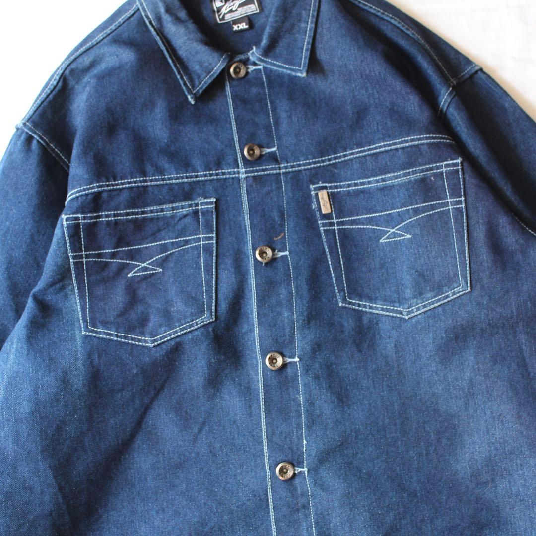 希少•美品 90s Karl Kani Jeans デニムジャケット シャツ