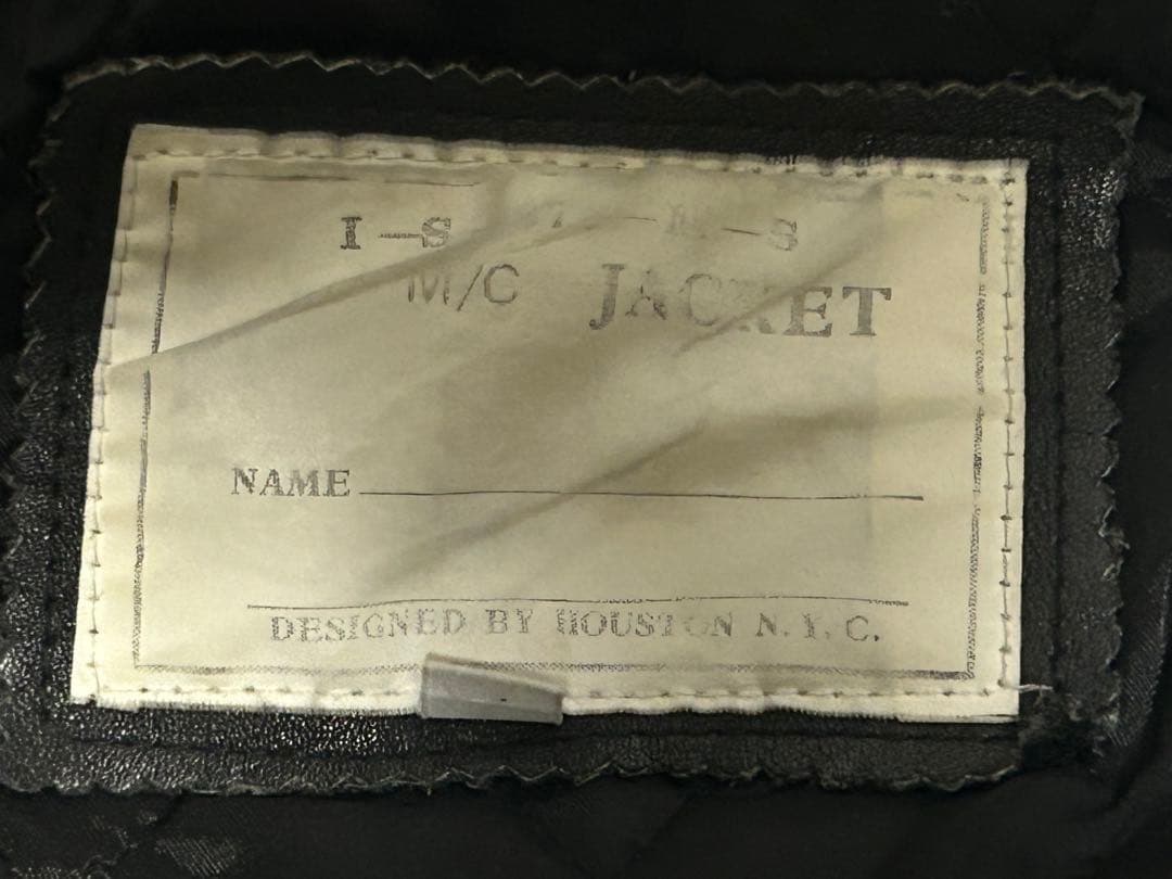 HOUSTON ダブルライダースレザージャケット 黒サイズM