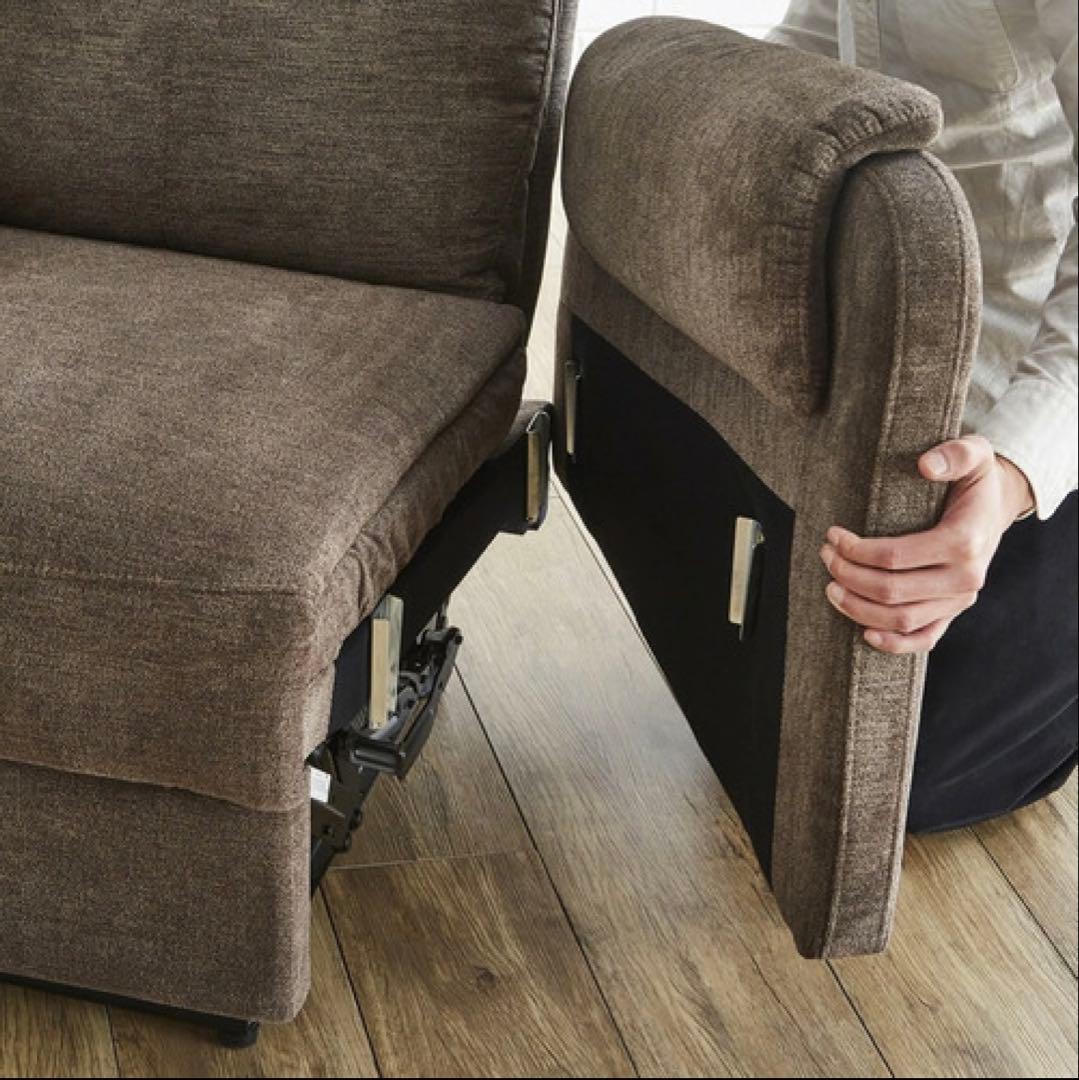 【特価】サンコウ 1P電動ソファ 「リヒトII」 FAB リクライニング DBR