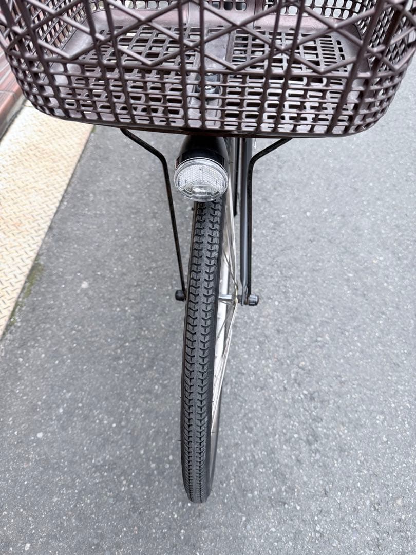 大阪府　パナソニック　電動アシスト自転車 グレー 前カゴ付き