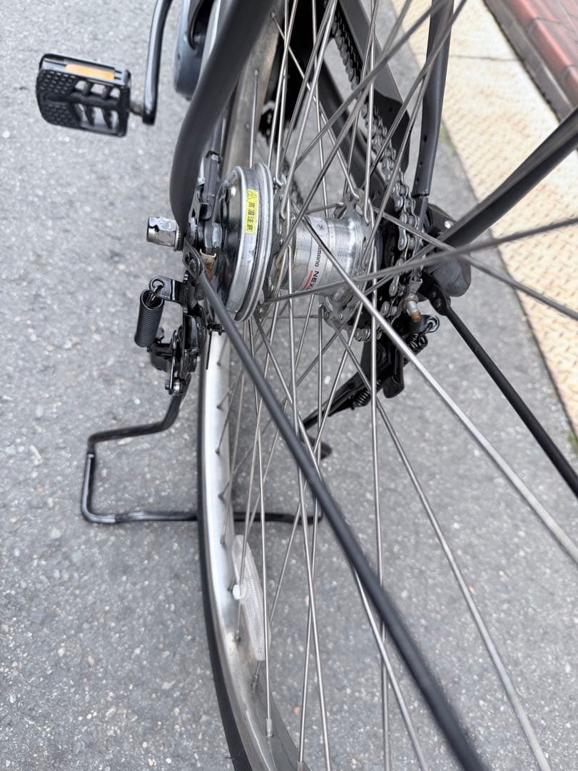 大阪府　パナソニック　電動アシスト自転車 グレー 前カゴ付き