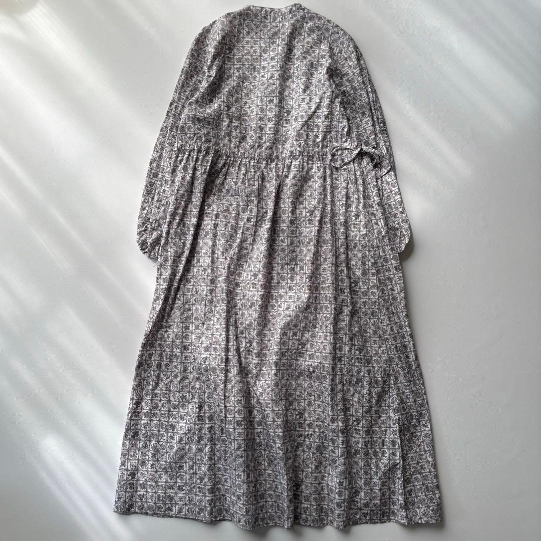 未使用 アフタヌーンティー シャツワンピース リバティ バンドカラー ロング