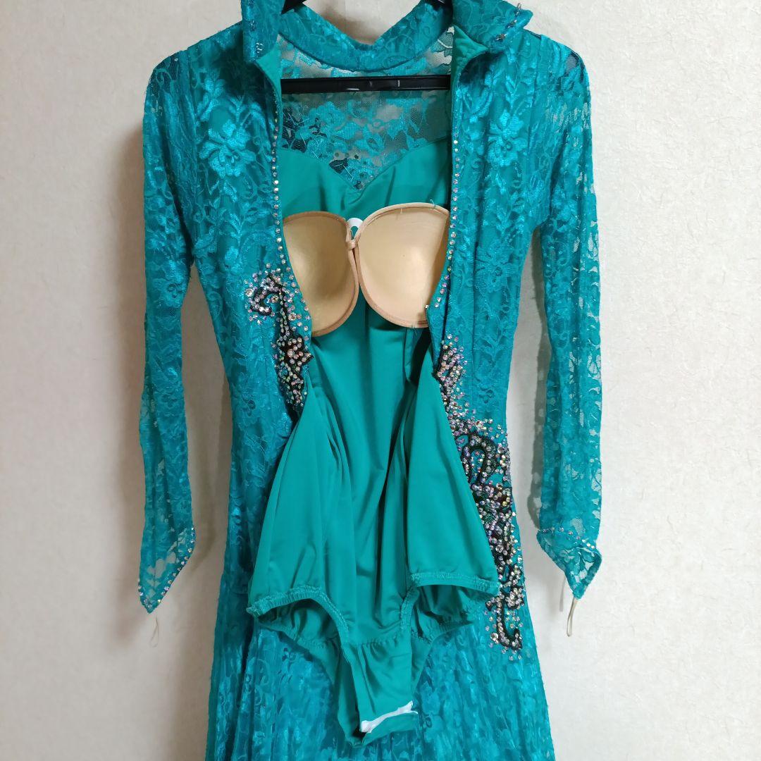 ターコイズ社交ダンスドレス