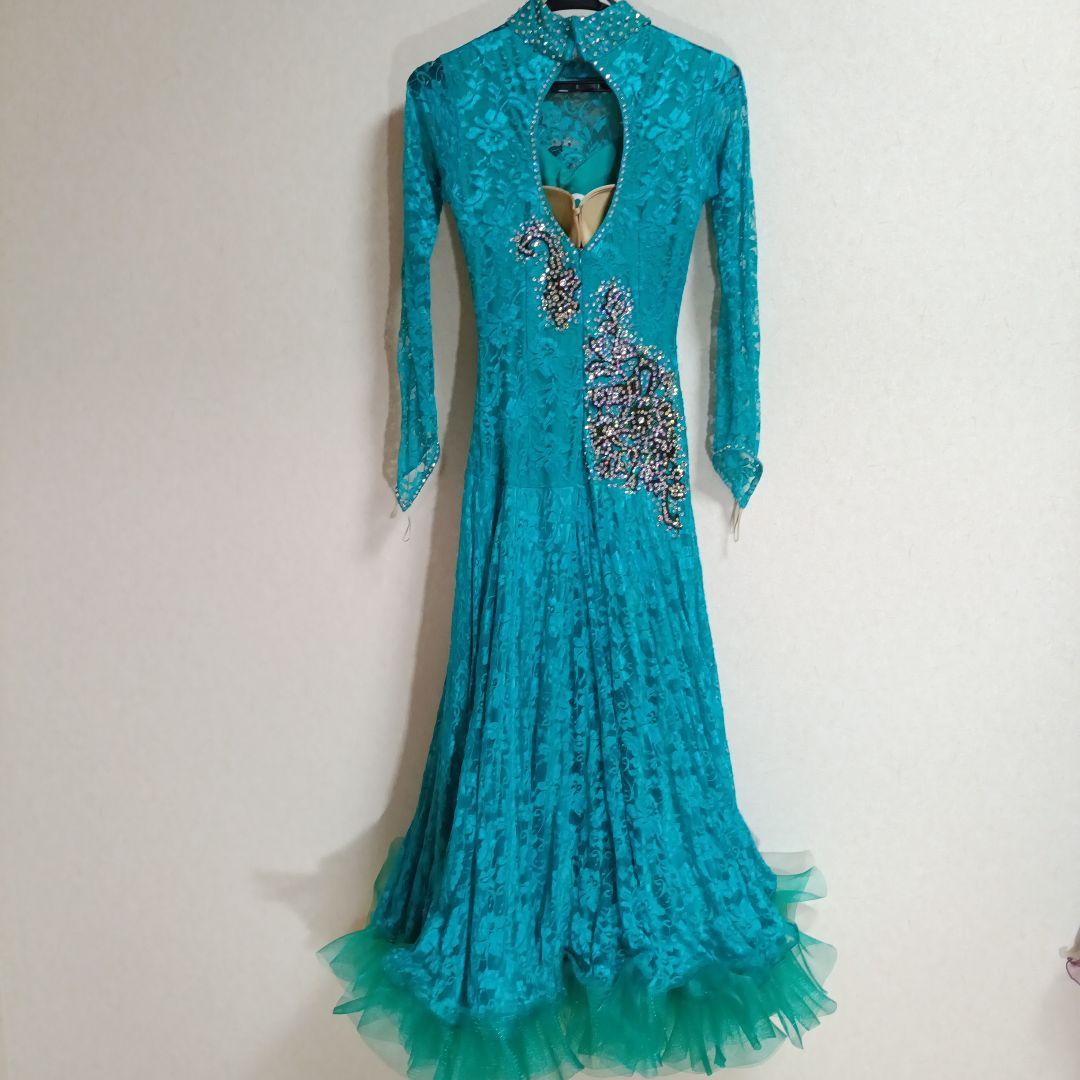 ターコイズ社交ダンスドレス