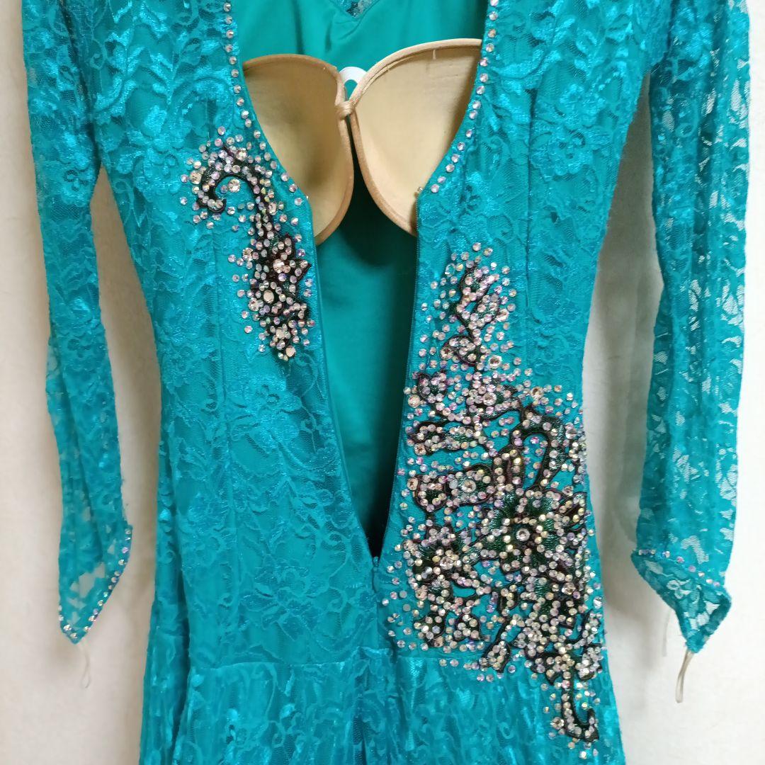 ターコイズ社交ダンスドレス
