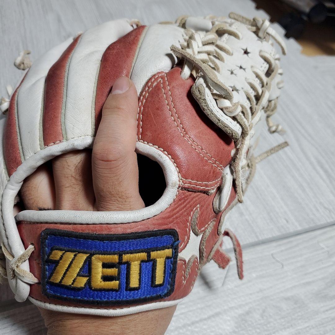 ZETT 軟式グローブ 赤/白