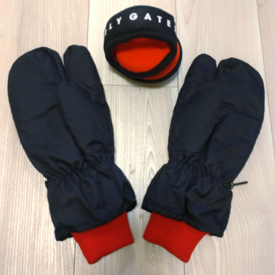 新品 PEARLY GATES ミトングローブ 耳当て 2点セットネイビー