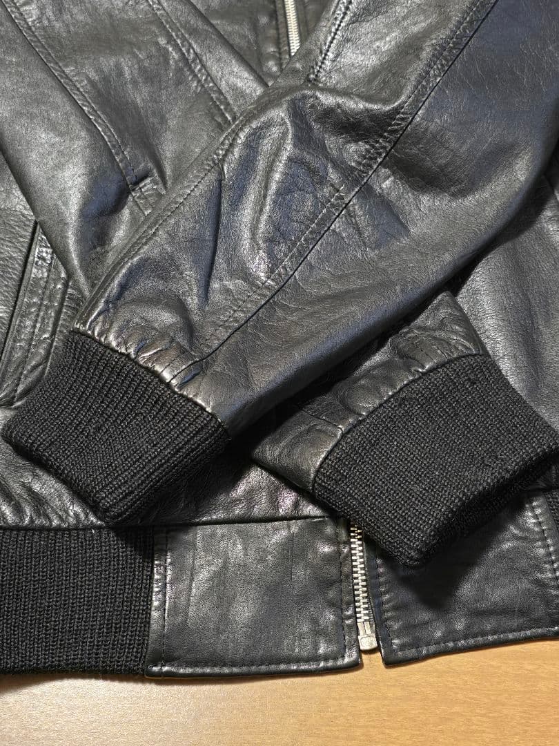 国産ビンテージ.レザージャケット. Mサイズ.黒.日本製ジャパン