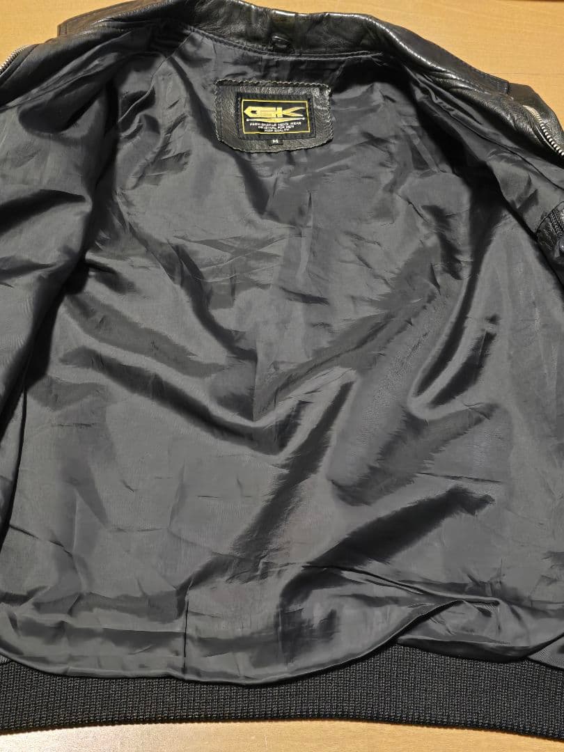 国産ビンテージ.レザージャケット. Mサイズ.黒.日本製ジャパン