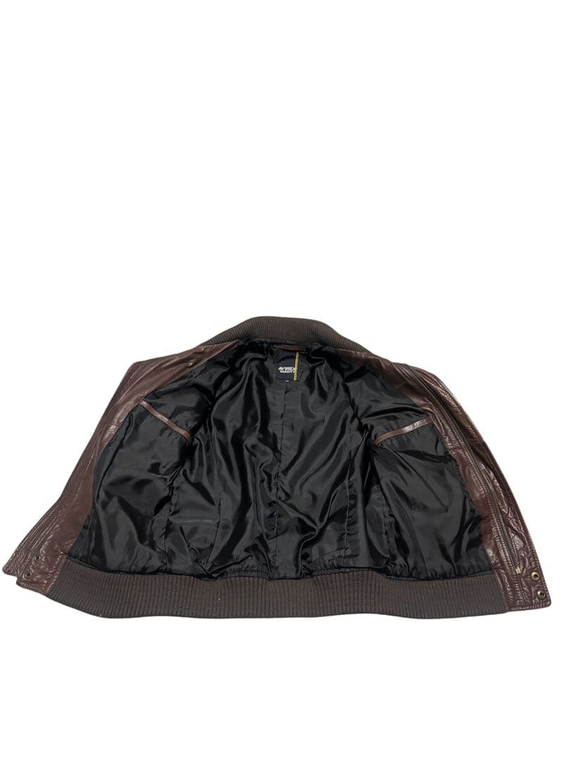 AVIREX 革ジャン アメカジ バイカー ブラウンレザージャケット シングル