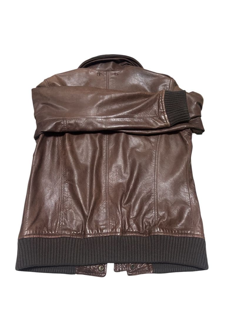 AVIREX 革ジャン アメカジ バイカー ブラウンレザージャケット シングル