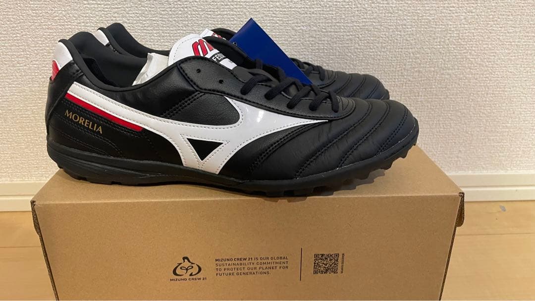新品未使用27cmMizuno Moreliaサッカーシューズ 黒/白カンガルー