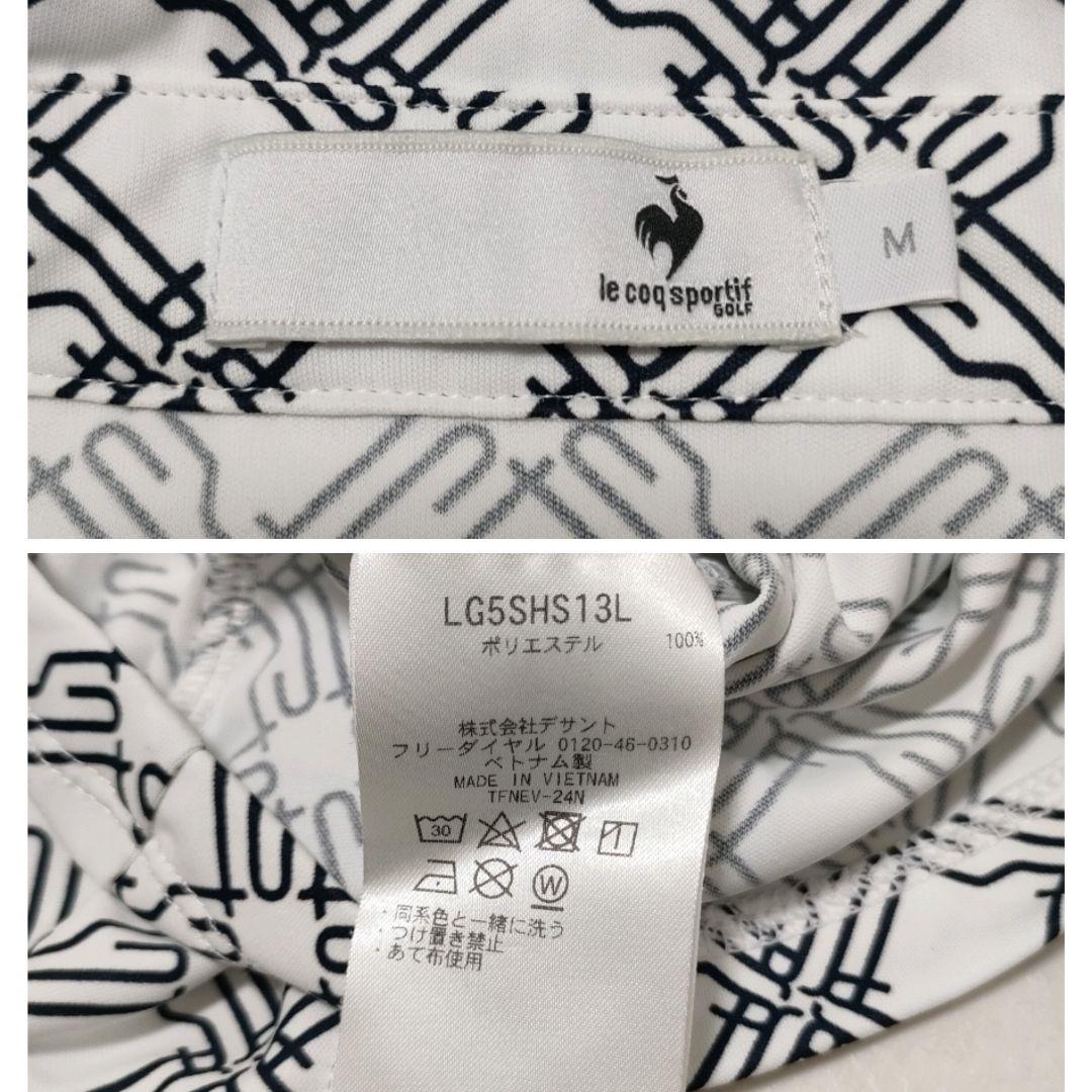 ルコックスポルティフゴルフ　総柄半袖ポロシャツ　吸水速乾　UVカット　25年　M