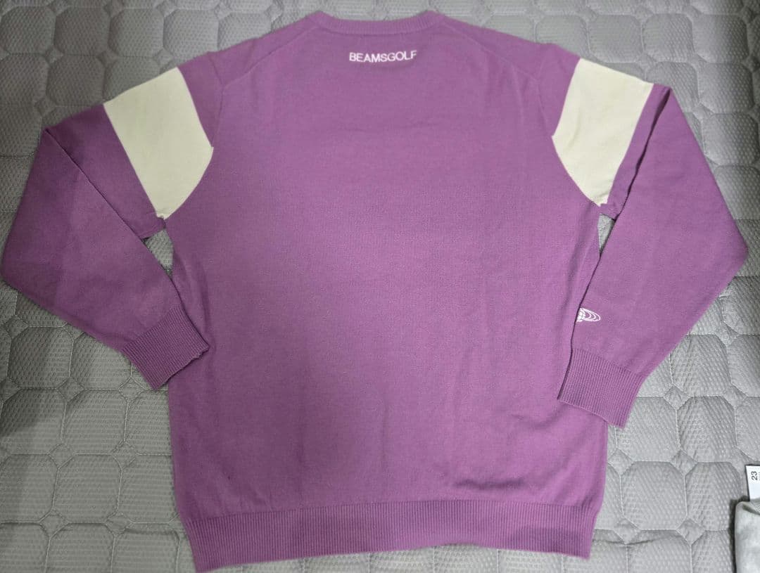 BEAMS GOLF　ニットセーター　L　パープル　紫