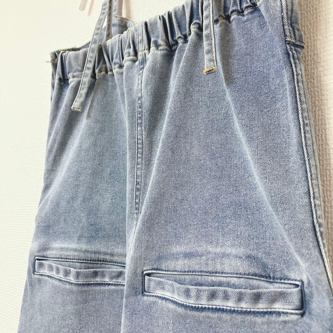 極美品　ラウンジドレス　デニムキャミワンピ　サロペットスカート ブルー系