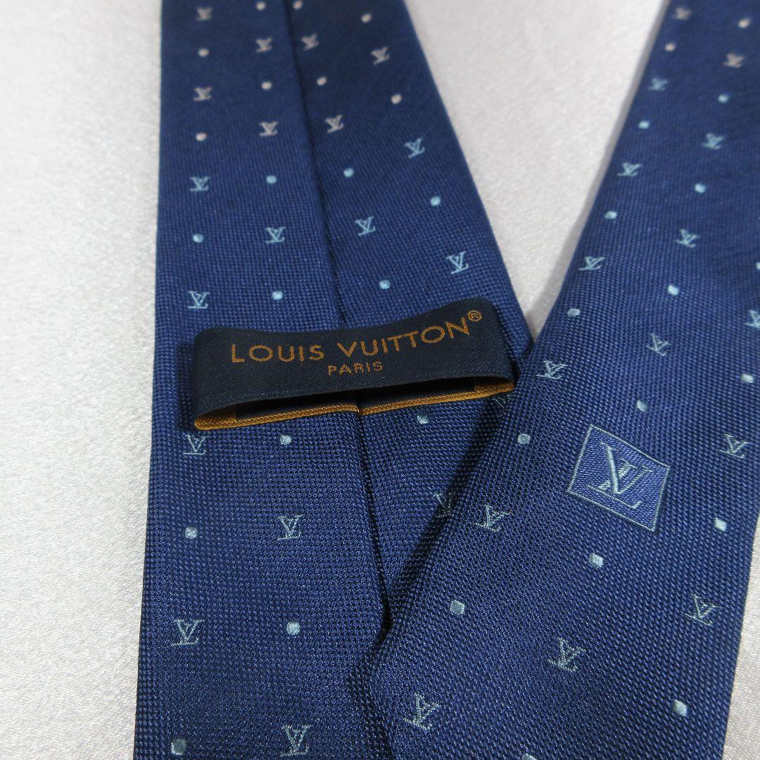 ルイヴィトン　LV　ドット　ネイビー　ネクタイ