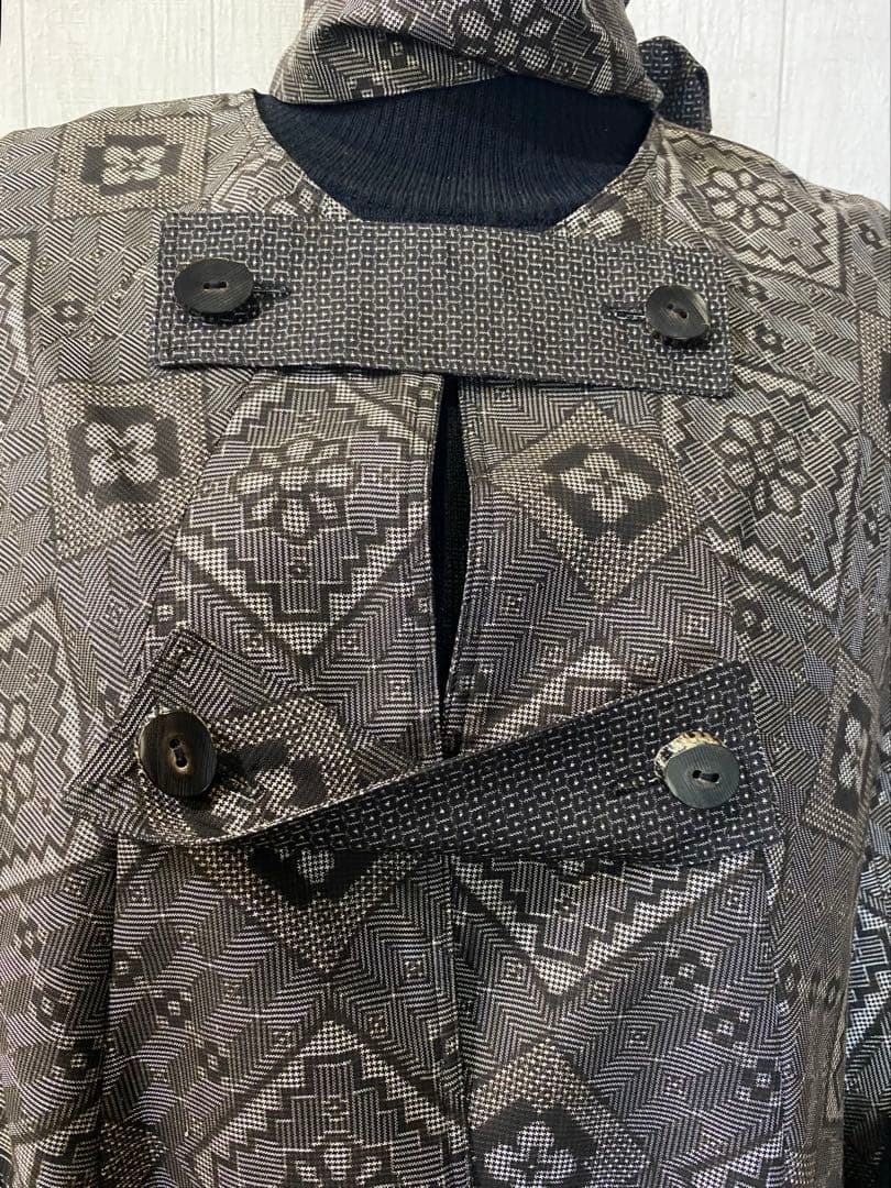 龍郷大島紬 男大島紬 リバーシブル ケープコート