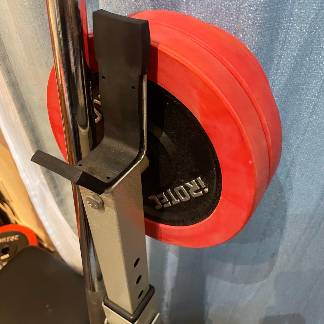 【引取り限定】 バーベル180cm、IROTECウエイトプレート、ベンチおまけ付