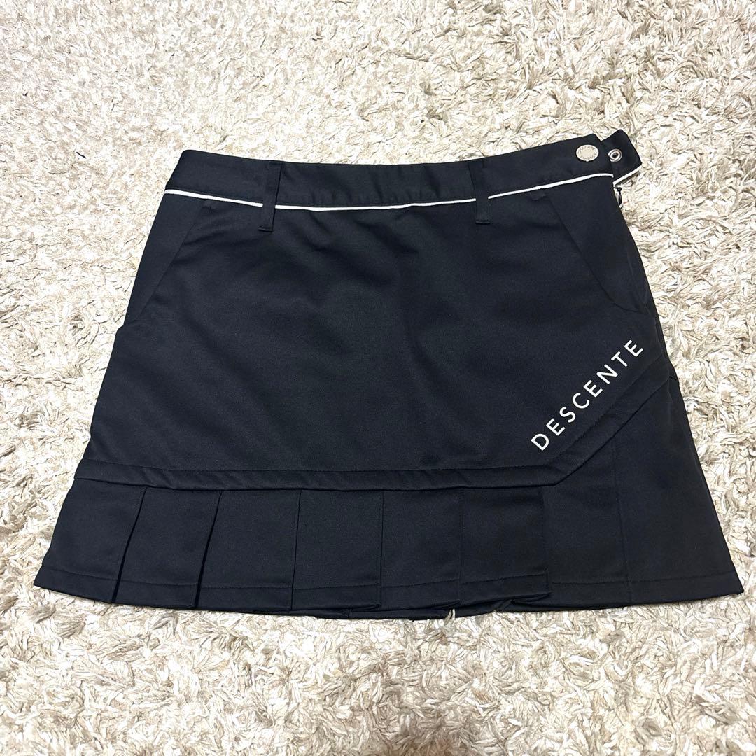 値下げ！DESCENTE GOLF デサントゴルフ秋冬用スカート 裏起毛ブラック