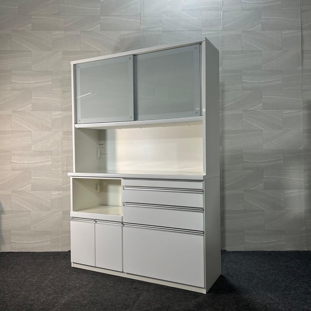 松田家具 食器棚 プルミエ 幅140cm シンプル キッチン収納 d3860