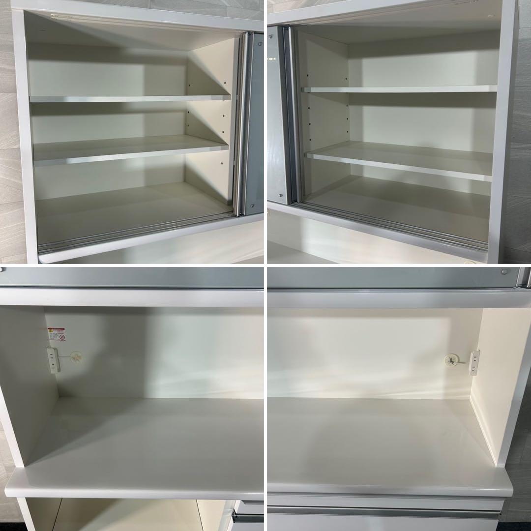 松田家具 食器棚 プルミエ 幅140cm シンプル キッチン収納 d3860