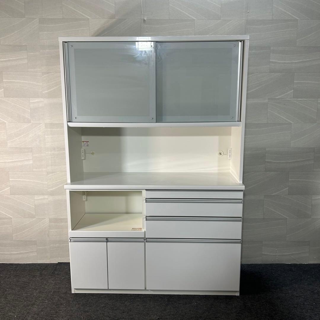 松田家具 食器棚 プルミエ 幅140cm シンプル キッチン収納 d3860