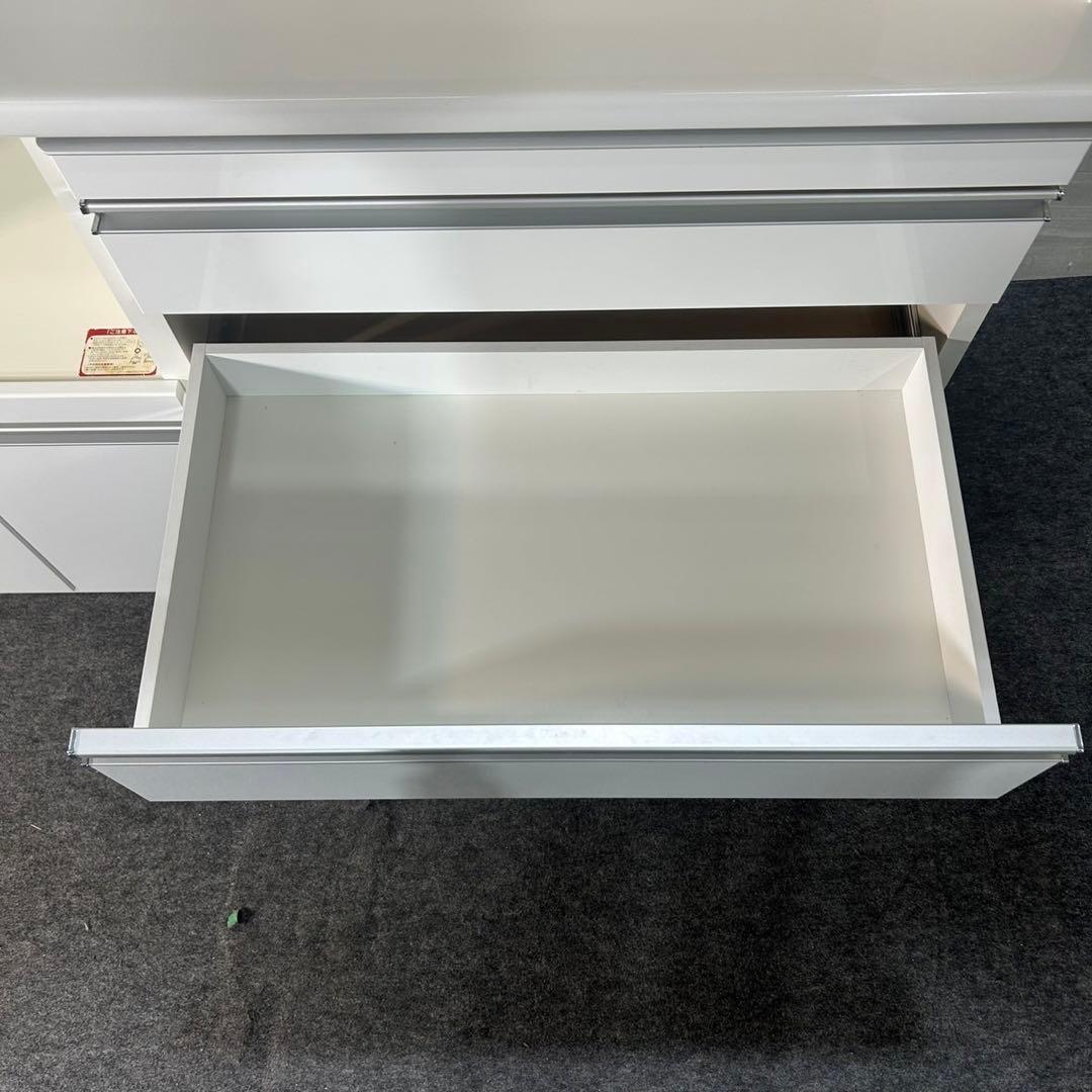 松田家具 食器棚 プルミエ 幅140cm シンプル キッチン収納 d3860