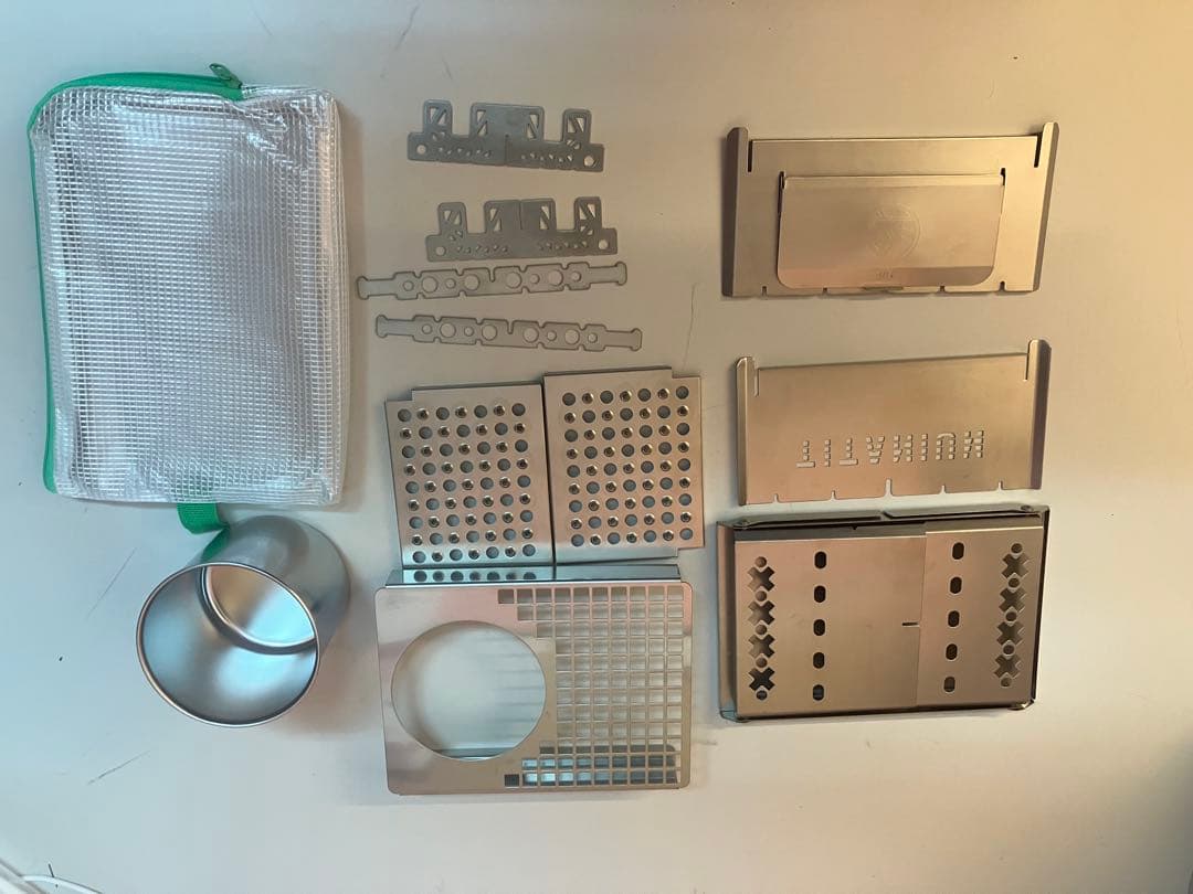 笑’s B-6君　オールチタン　ステンレスメッシュ燗グリル　チタン五徳　セット